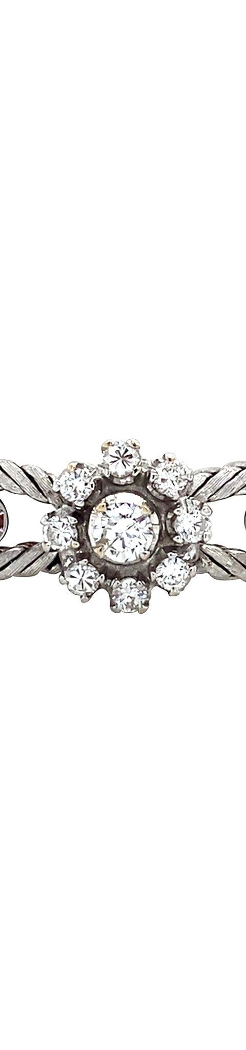 Vintage 18K White Gold Bracelet with Diamond
